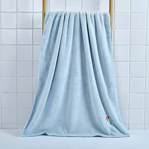 洁丽雅超细纤维浴巾吸水亲肤浴巾蓝色款
