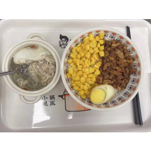 （卤肉饭+鸡蛋肉泥炖汤）营养套餐