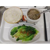 菌菇龙骨汤+葱油青菜+白米饭